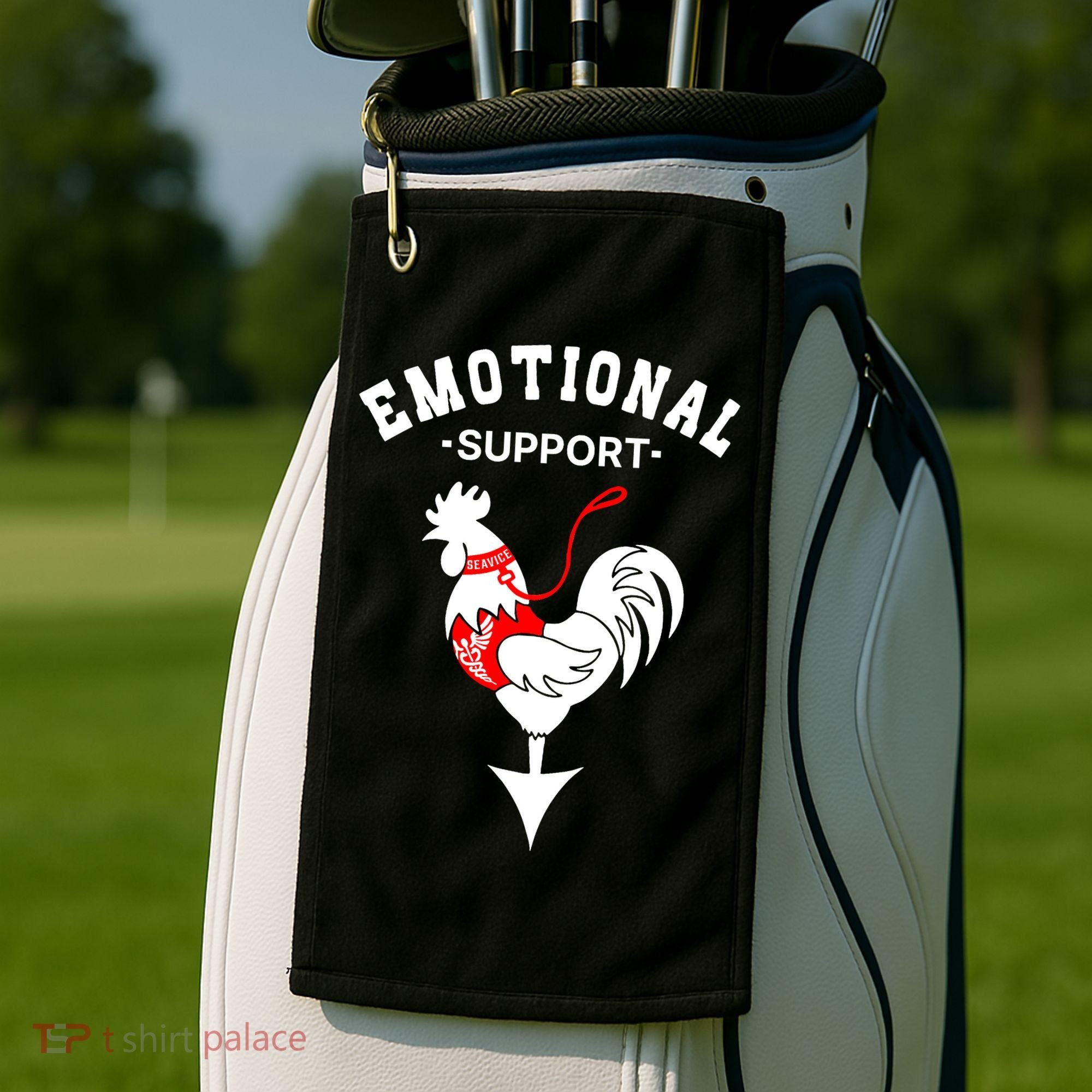 Chicken Emotional Support Cock Golf Towel