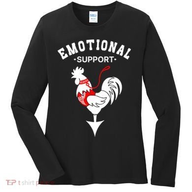 Chicken Emotional Support Cock Women's Long Sleeve Shirt