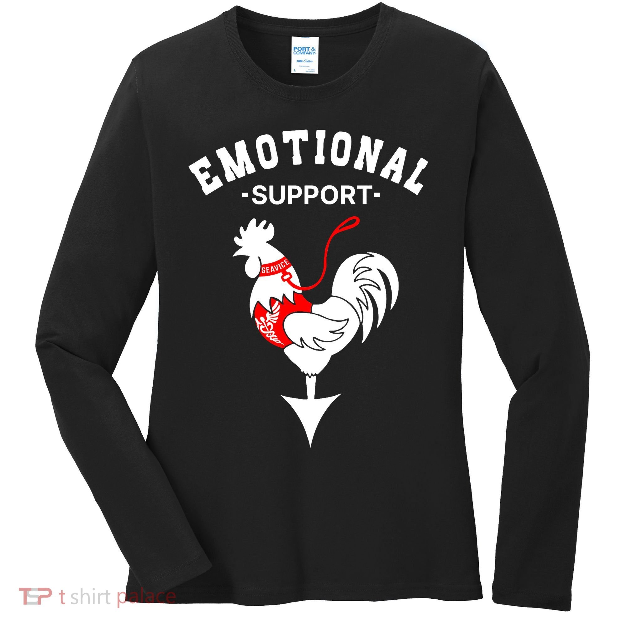 Chicken Emotional Support Cock Women's Long Sleeve Shirt