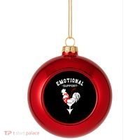 Chicken Emotional Support Cock Plastic Christmas Ball Ornament thumb 0