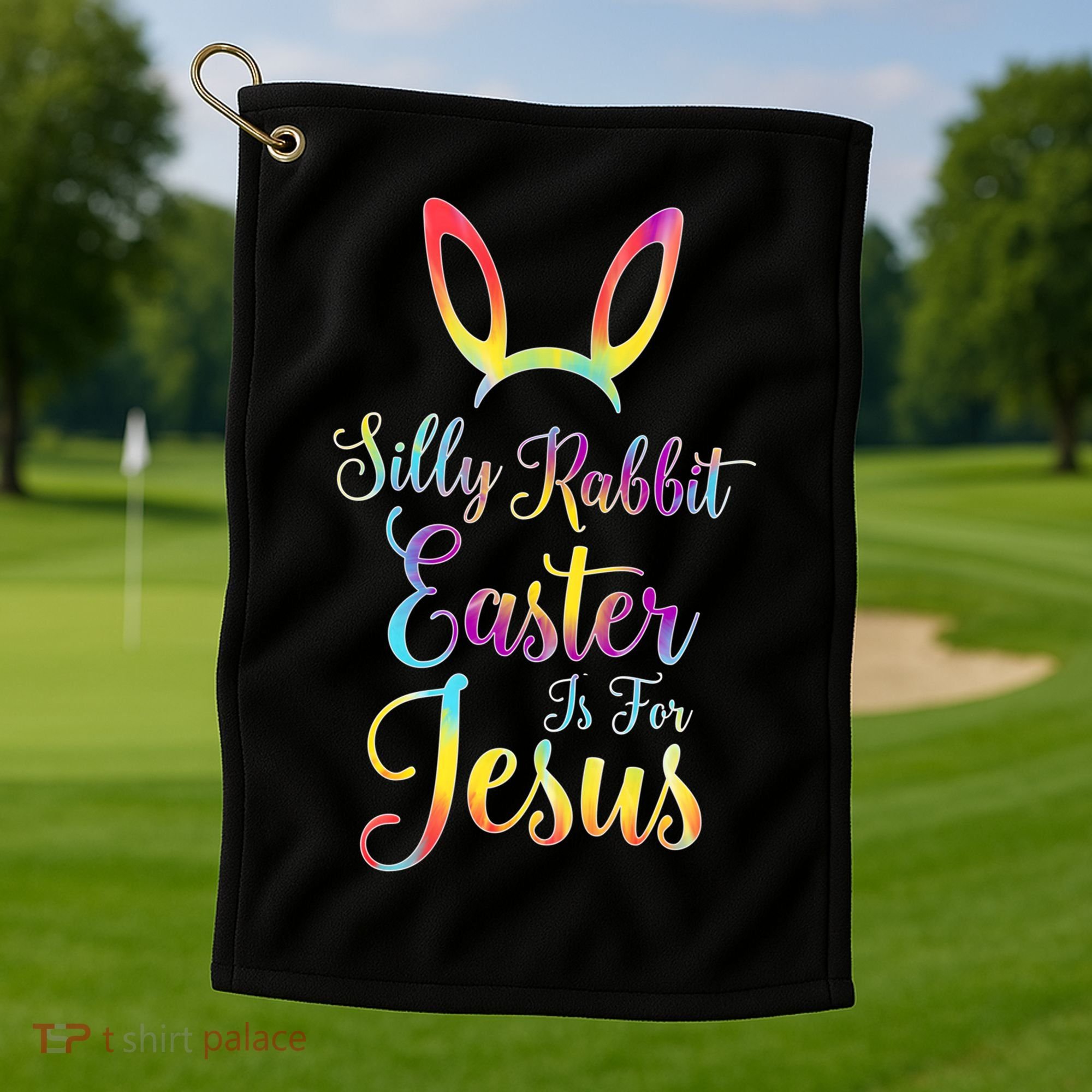 Christian Easter Silly Rabbit Easter Is For Jesus Gift Golf Towel