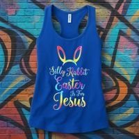 Christian Easter Silly Rabbit Easter Is For Jesus Gift Women's Tank Top thumb 3