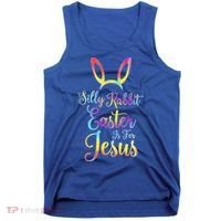 Christian Easter Silly Rabbit Easter Is For Jesus Gift Tank Top thumb 0