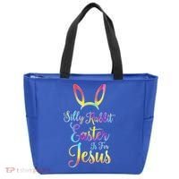 Christian Easter Silly Rabbit Easter Is For Jesus Gift Tote Bag thumb 0