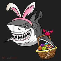 Cool Easter Shark Easter Basket Bunny Ears Happy Easter Women's Sweatshirt thumb 2