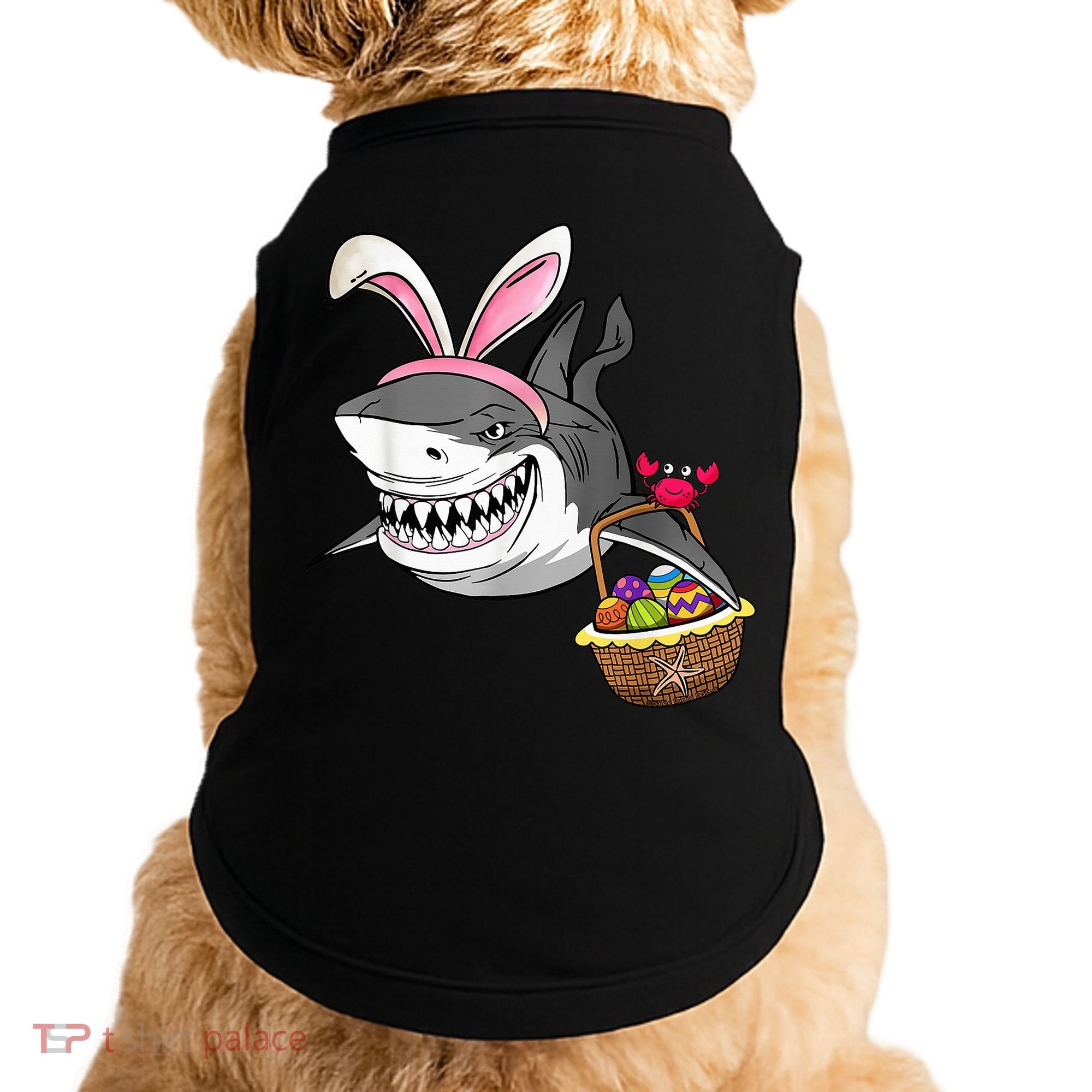 Cool Easter Shark Easter Basket Bunny Ears Happy Easter Doggie Tank
