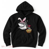 Cool Easter Shark Easter Basket Bunny Ears Happy Easter Hoodie thumb 0