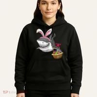 Cool Easter Shark Easter Basket Bunny Ears Happy Easter Hoodie thumb 5