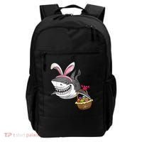 Cool Easter Shark Easter Basket Bunny Ears Happy Easter Backpack thumb 0