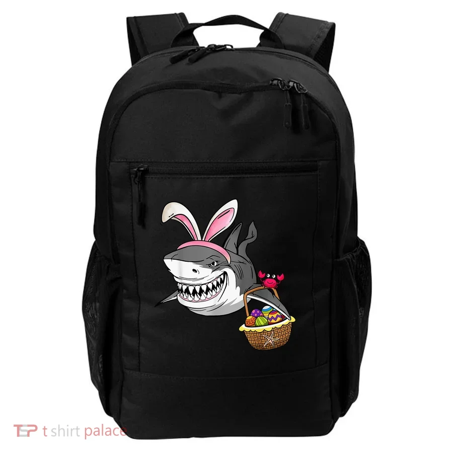 Cool Easter Shark Easter Basket Bunny Ears Happy Easter Backpack