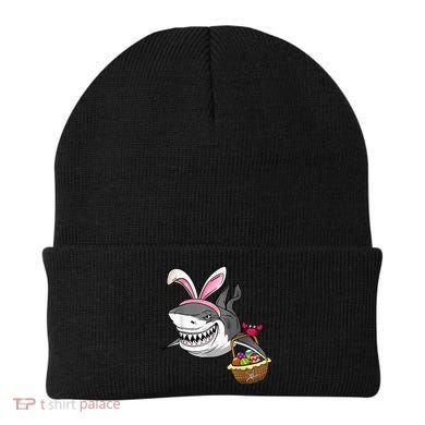 Cool Easter Shark Easter Basket Bunny Ears Happy Easter Beanie