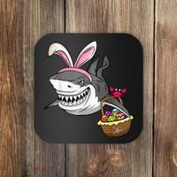 Cool Easter Shark Easter Basket Bunny Ears Happy Easter Coaster thumb 0