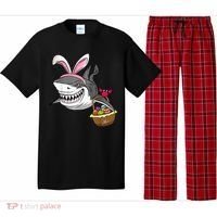 Cool Easter Shark Easter Basket Bunny Ears Happy Easter Pajama Set thumb 0