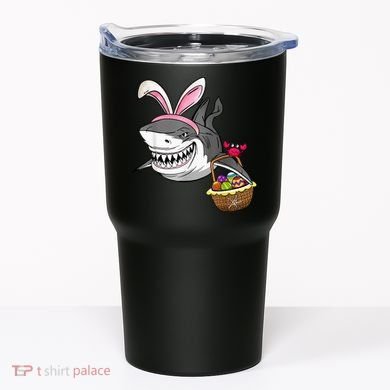 Cool Easter Shark Easter Basket Bunny Ears Happy Easter Tumbler