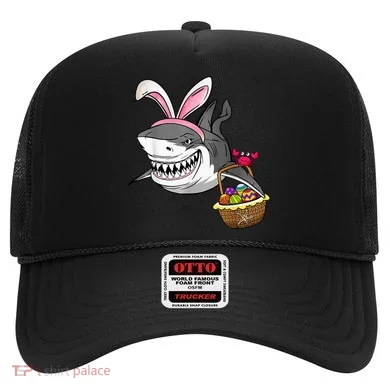 Cool Easter Shark Easter Basket Bunny Ears Happy Easter Hat