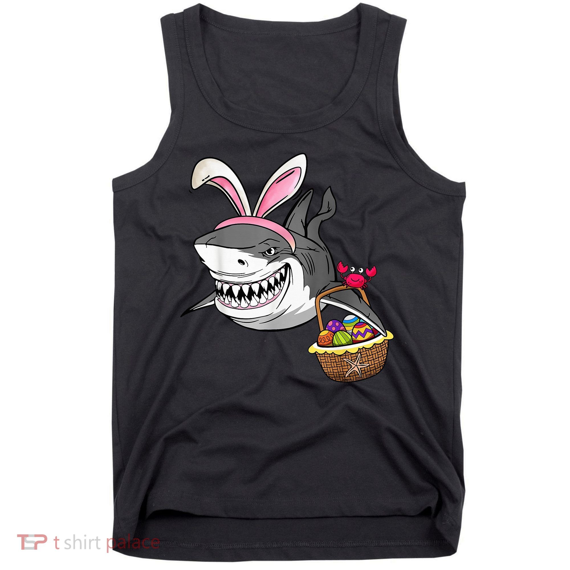 Cool Easter Shark Easter Basket Bunny Ears Happy Easter Tank Top