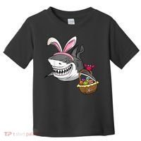 Cool Easter Shark Easter Basket Bunny Ears Happy Easter Toddler T-Shirt thumb 0