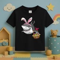 Cool Easter Shark Easter Basket Bunny Ears Happy Easter Toddler T-Shirt thumb 3