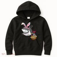 Cool Easter Shark Easter Basket Bunny Ears Happy Easter Kids Hoodie thumb 0