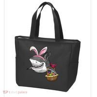 Cool Easter Shark Easter Basket Bunny Ears Happy Easter Tote Bag thumb 3