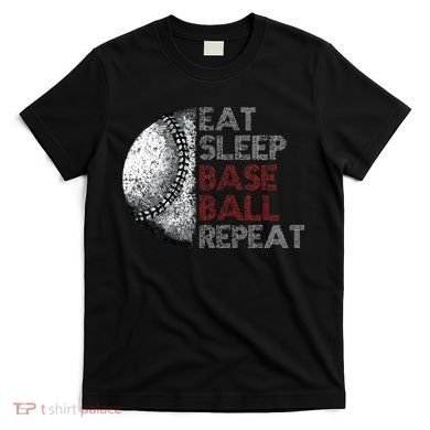 Cute Eat Sleep Baseball Repeat Vintage T-Shirt