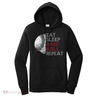 Cute Eat Sleep Baseball Repeat Vintage Women's Hoodie