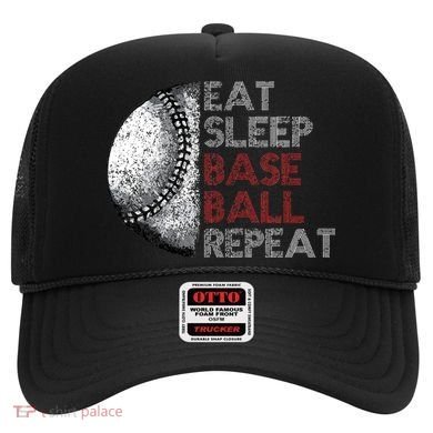 Cute Eat Sleep Baseball Repeat Vintage Hat