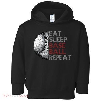 Cute Eat Sleep Baseball Repeat Vintage Toddler Hoodie