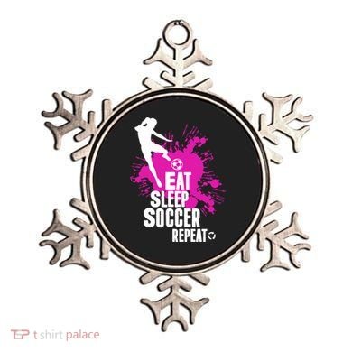 Cute Eat Sleep Soccer Repeat Gift Girls Fútbol Player Graphic Gift Ornament