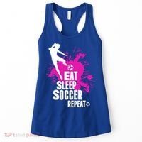 Cute Eat Sleep Soccer Repeat Gift Girls Fútbol Player Graphic Gift Women's Tank Top thumb 0