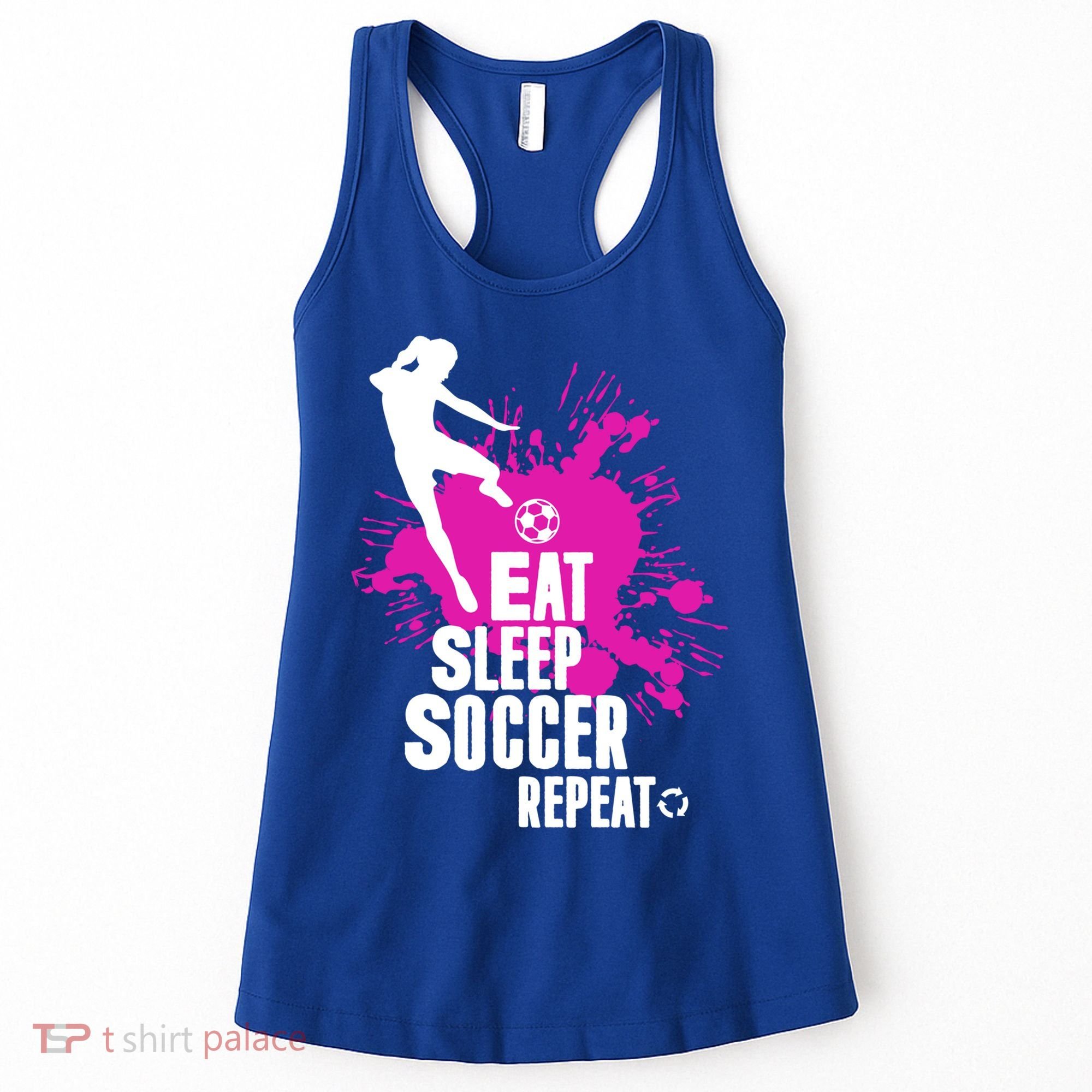 Cute Eat Sleep Soccer Repeat Gift Girls Fútbol Player Graphic Gift Women's Tank Top