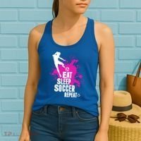 Cute Eat Sleep Soccer Repeat Gift Girls Fútbol Player Graphic Gift Women's Tank Top thumb 2