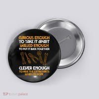Curious Enough To Take It Apart Car Auto Garage Mechanic Button thumb 0