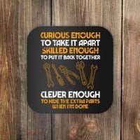 Curious Enough To Take It Apart Car Auto Garage Mechanic Coaster thumb 0