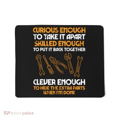 Curious Enough To Take It Apart Car Auto Garage Mechanic Mousepad