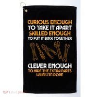 Curious Enough To Take It Apart Car Auto Garage Mechanic Golf Towel thumb 0