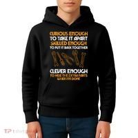 Curious Enough To Take It Apart Car Auto Garage Mechanic Kids Hoodie thumb 4