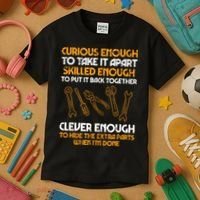 Curious Enough To Take It Apart Car Auto Garage Mechanic Kids T-Shirt thumb 3