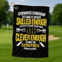 Curious Enough To Take It Apart Golf Towel thumb 1