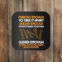 Curious Enough To Take It Apart Car Auto Garage Coaster thumb 0