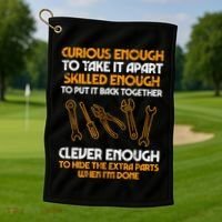Curious Enough To Take It Apart Car Auto Garage Golf Towel thumb 1