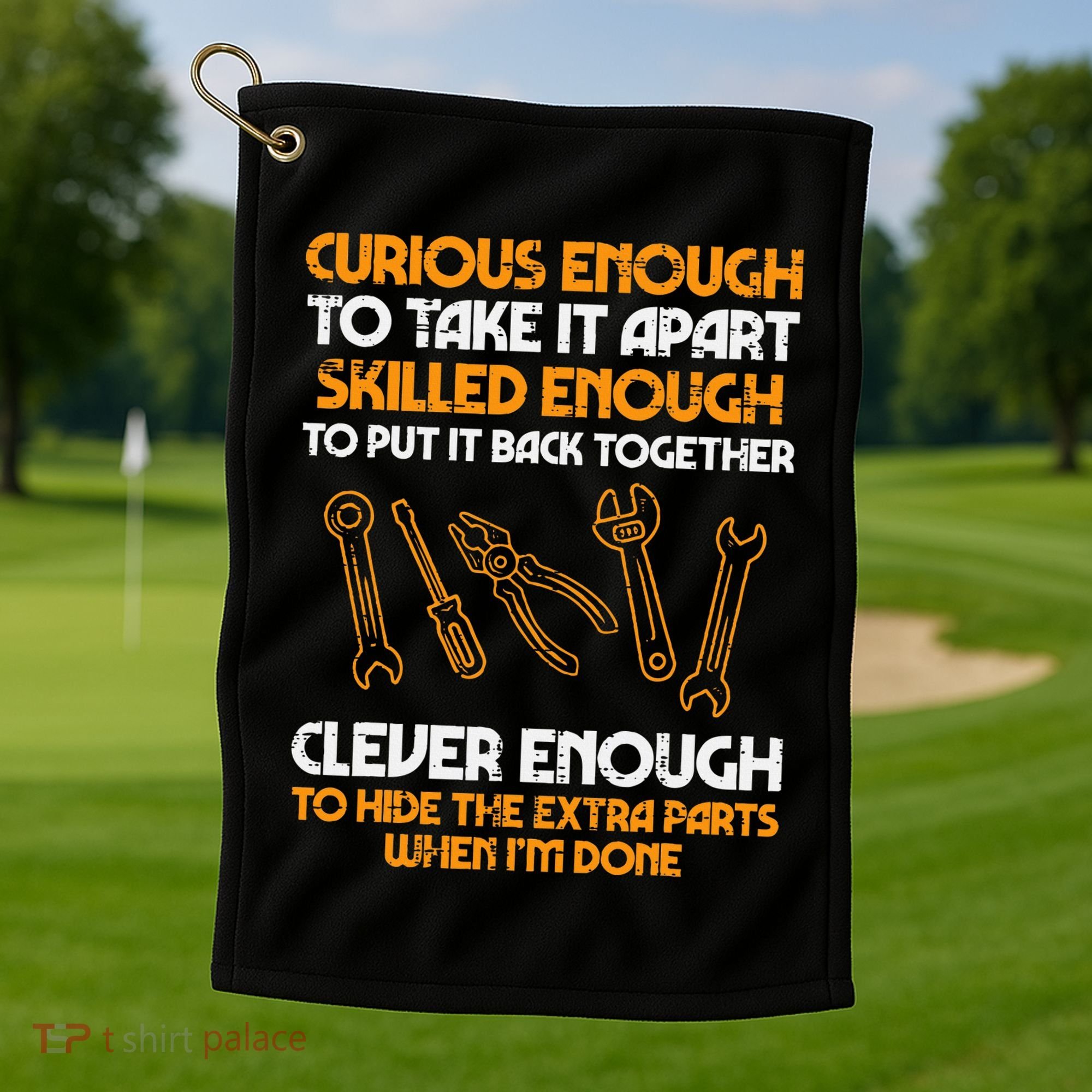Curious Enough To Take It Apart Car Auto Garage Golf Towel
