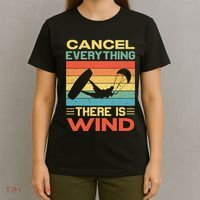 Cancel Everything There Is Wind Kiteboarding Kite Kitesurfer T-Shirt thumb 4