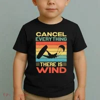 Cancel Everything There Is Wind Kiteboarding Kite Kitesurfer Toddler T-Shirt thumb 2