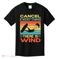 Cancel Everything There Is Wind Kiteboarding Kite Kitesurfer Kids T-Shirt thumb 0
