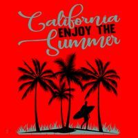 California Enjoy The Summer Surf Santa Hat thumb 1