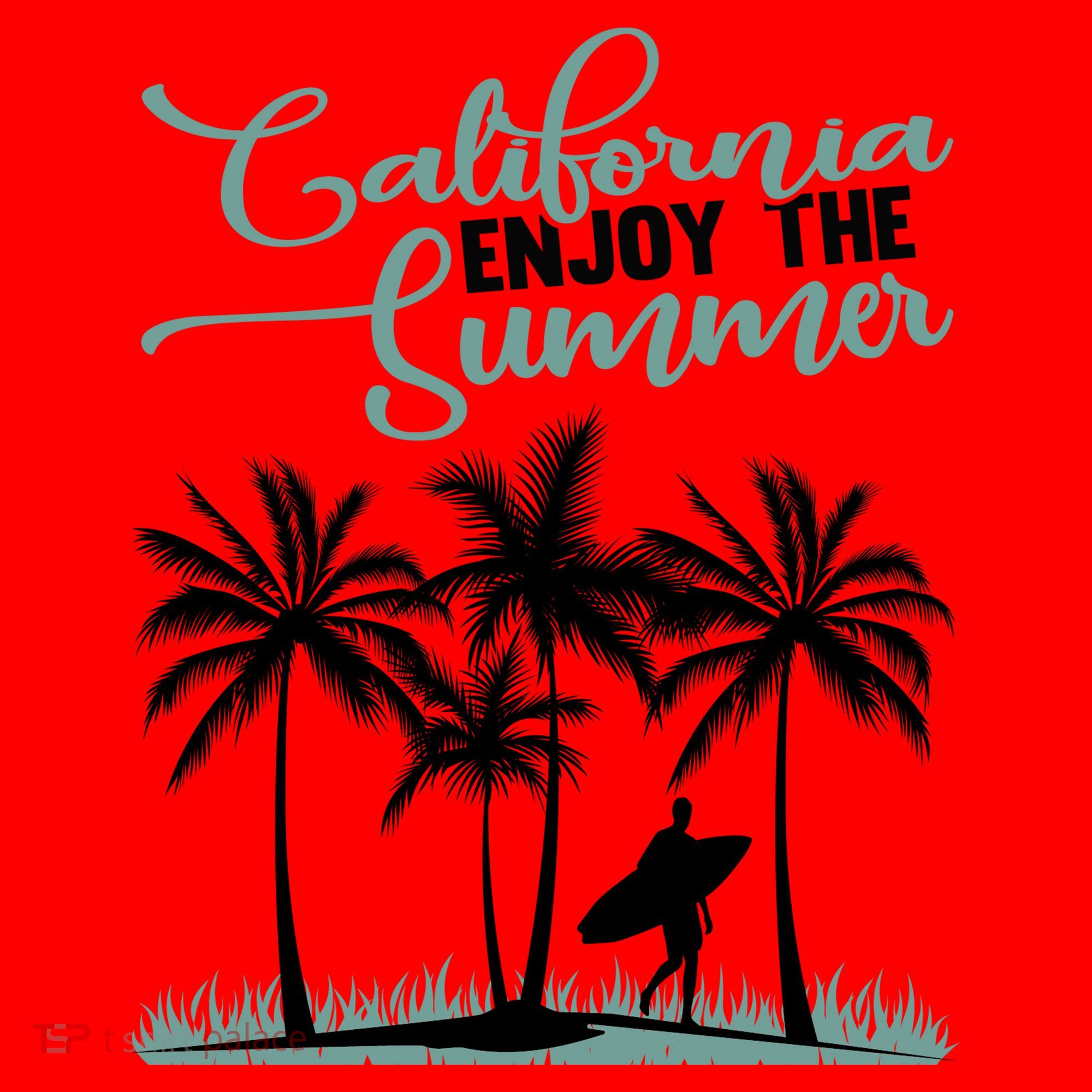 California Enjoy The Summer Surf Santa Hat