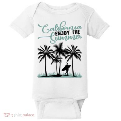 California Enjoy The Summer Surf Baby Bodysuit