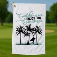 California Enjoy The Summer Surf Golf Towel thumb 1