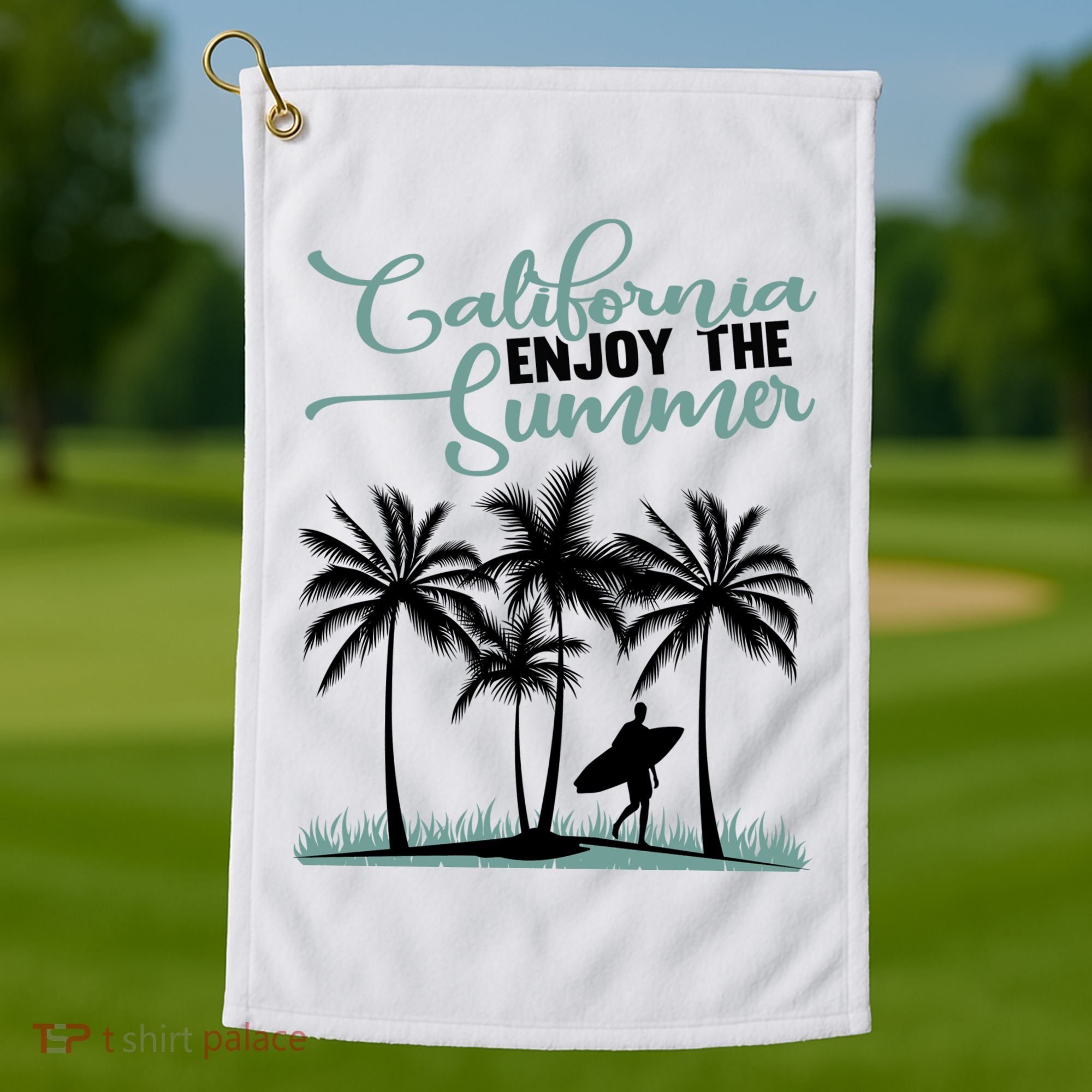 California Enjoy The Summer Surf Golf Towel